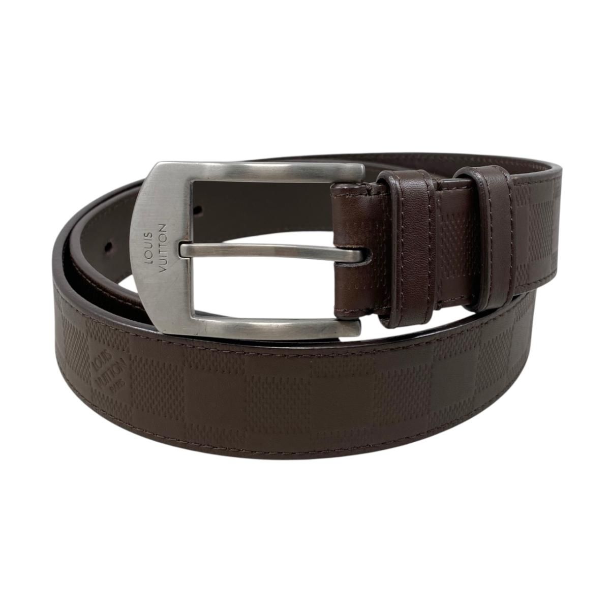 ルイヴィトン ベルト サンチュール デトロイト M 9541 ダミエ アンフィニ ダークブラウン シルバー金具 LOUIS VUITTON