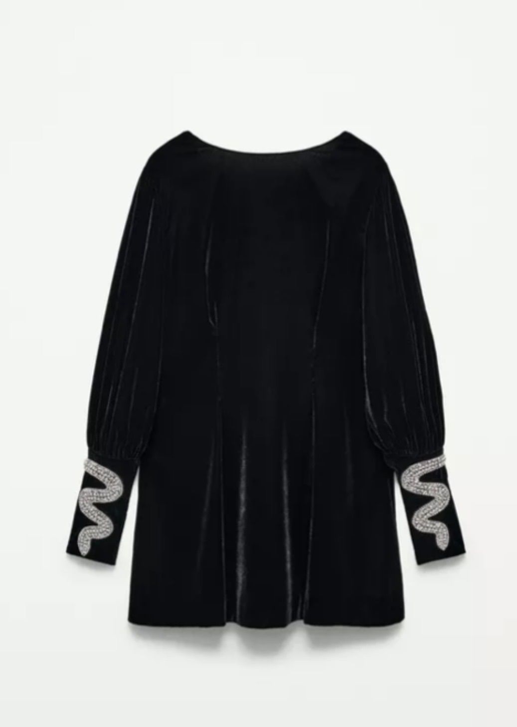  ♥ZARA ザラ ベルベットビジュードレスワンピース 長袖 七分袖 ミニワンピース