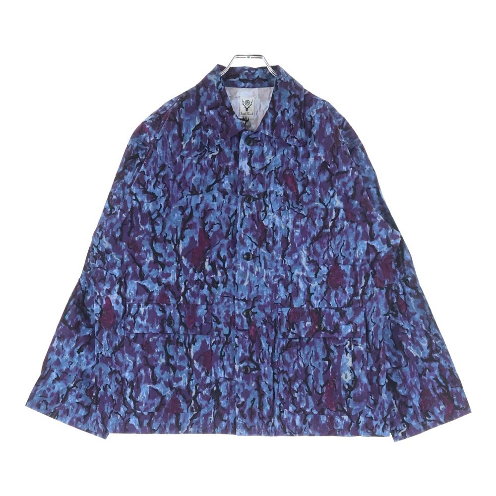 SOUTH 2 WEST 8 サウス2ウエスト8 総柄デザイン 長袖シャツ MR 738 ブルー|パープル