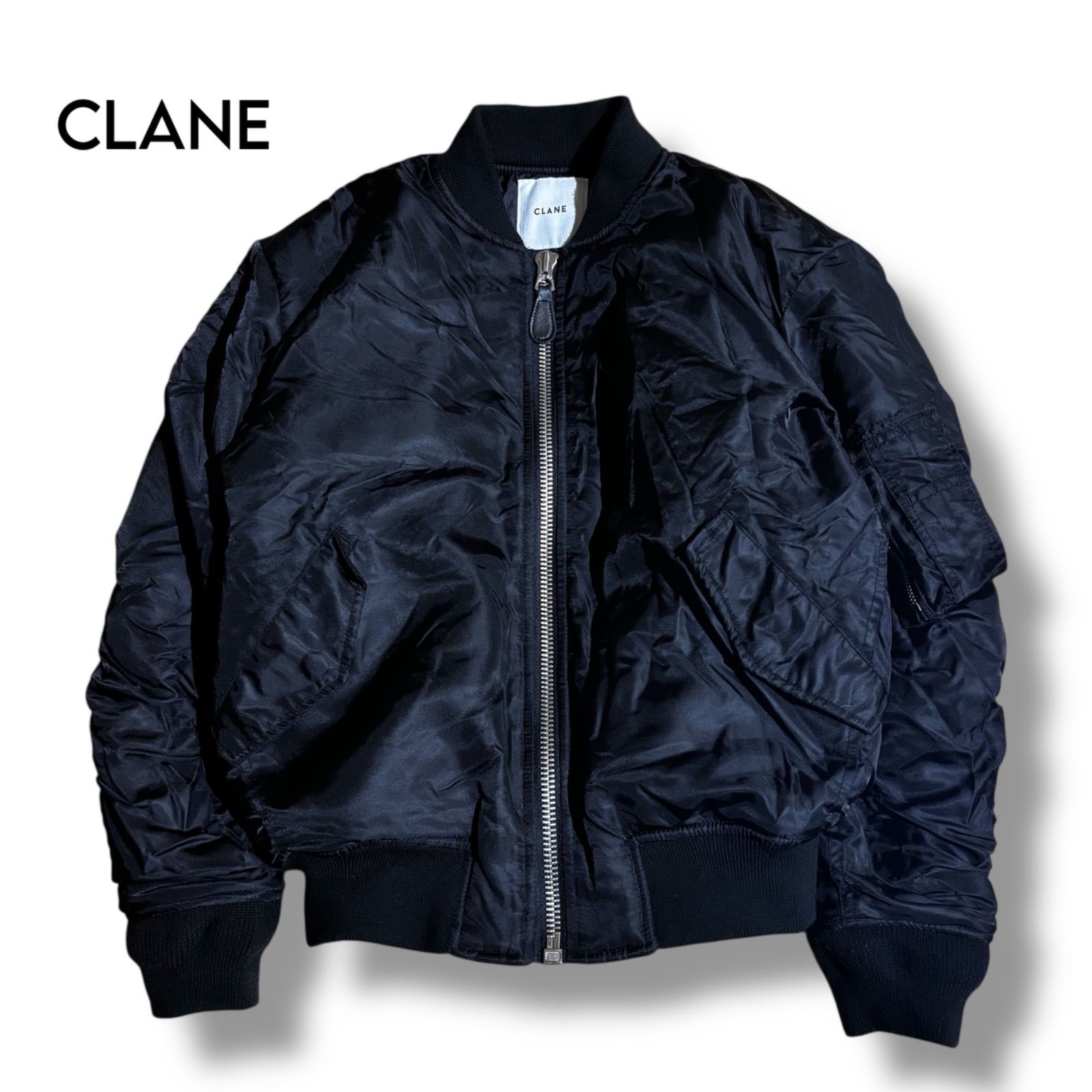 CLANE ユーティリティポケット付き MA-1 ナイロンボンバージャケット36