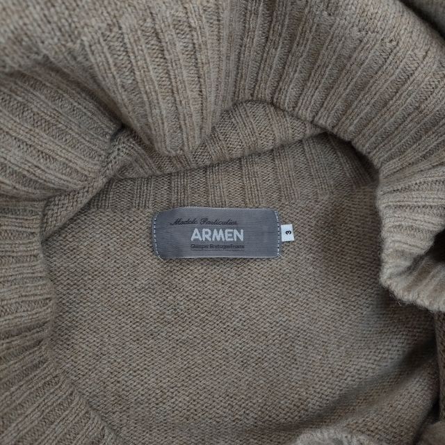 ARMEN ラムウール スコットランド製 タートルネック サイズ3 セーター
