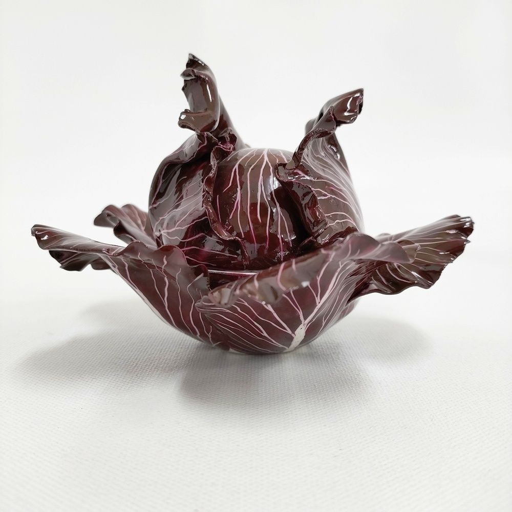  DIDIER キャベツ CABBAGE FORM BOX AND COVERS 陶器 皿 パープル 5 1228 G♪ 皿 食器