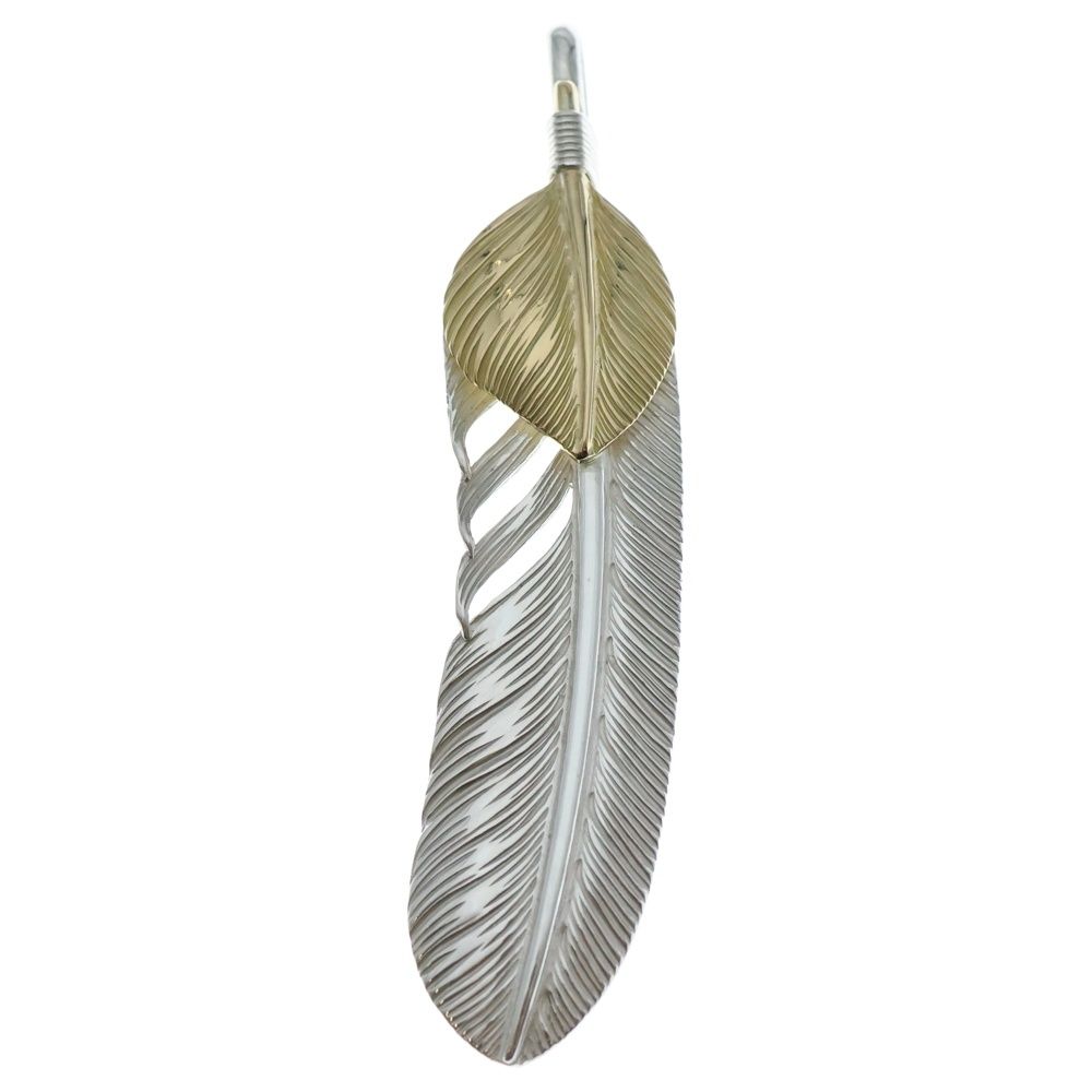 THE SUN ザサン K 18ハート大フェザー 銀線巻き 上金大フェザー 左向き シルバー|ゴールド