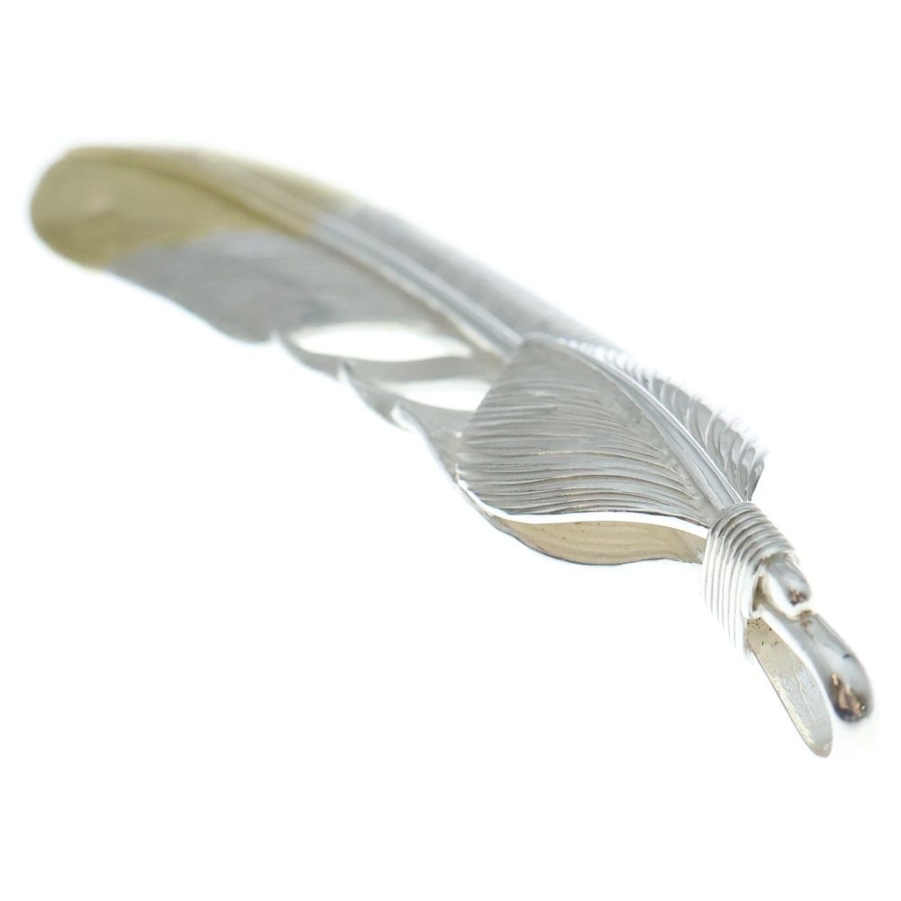  THE SUN ザサン ハート大フェザー 銀線巻き R 先金カスタム 上銀先金大フェザー 右向き シルバー|ゴールド その他 アクセサリー