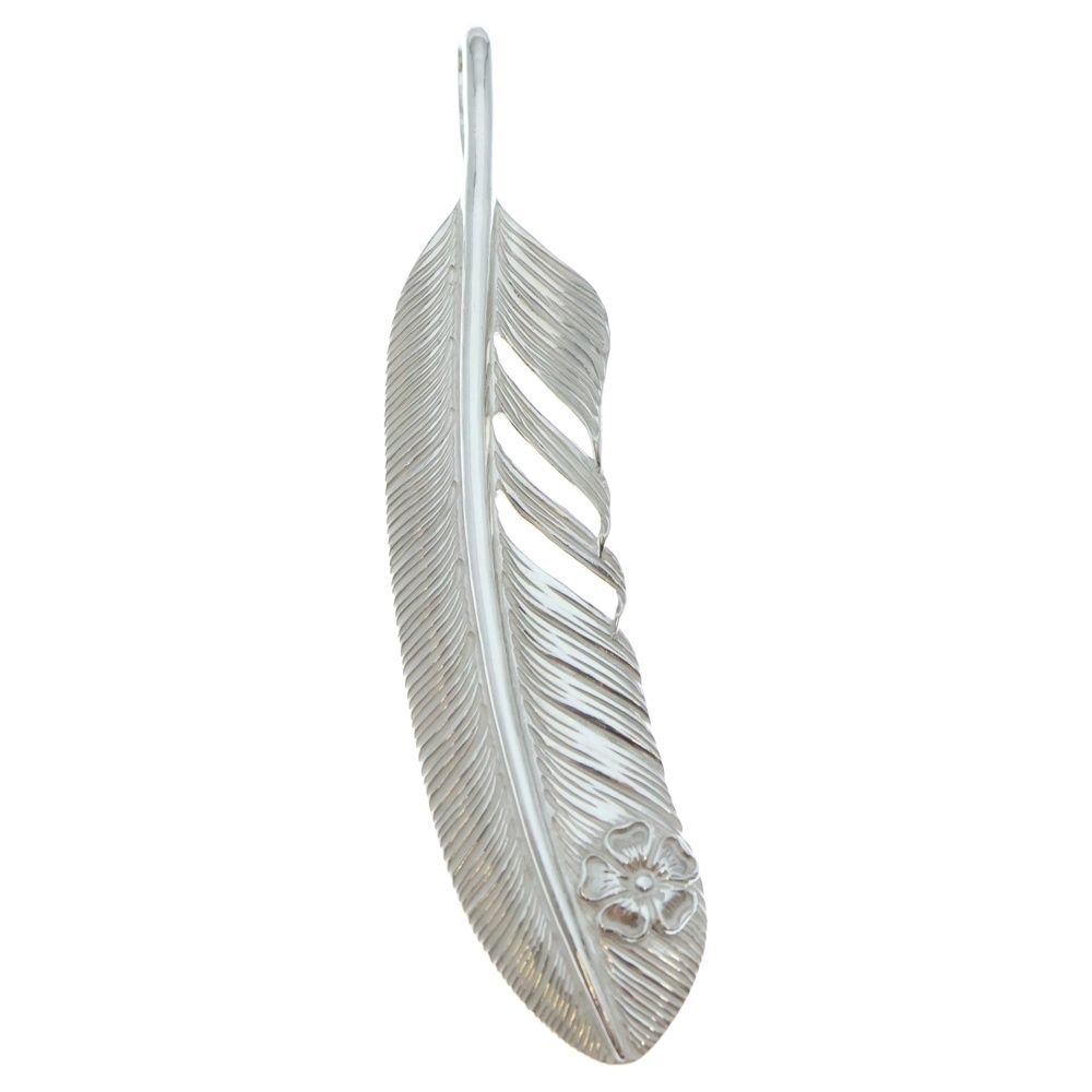 THE SUN ザサン 大フェザー フラワーポイント R 銀フラワーメタル付き大フェザー 右向き シルバー