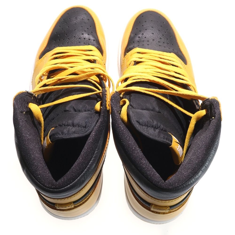 NIKE ナイキ AIR JORDAN 1 RETRO HIGH OG POLLEN 555088-701 エアジョーダン レトロ パラン ハイカットスニーカー US 10|28.0 cm ブラック|イエロー スニーカー 靴