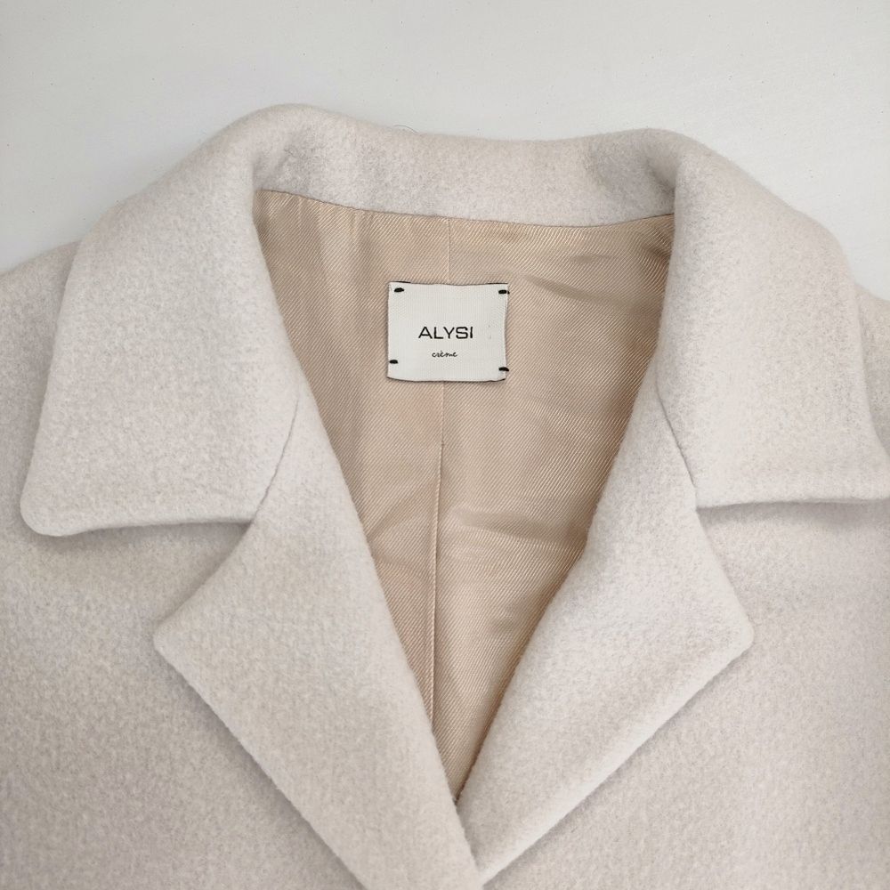  ALYSI イタリア製 バージンウール サイズ42 コート ライトベージュ レディース アリジ 5-1228 T♪ その他 ジャケット アウター