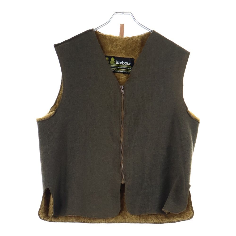 Barbour バブアー 80 S VINTAGE UK製 2ワラントタグ ジップアップ ボアライナーベスト ブラウン