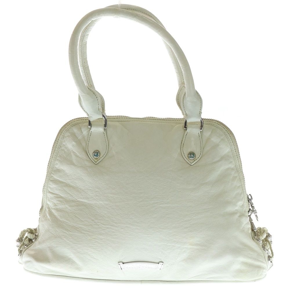 CHROME HEARTS (クロムハーツ) #2 SLOUCHY BAG クロスボール ダガー ハンドバッグ ホワイト
