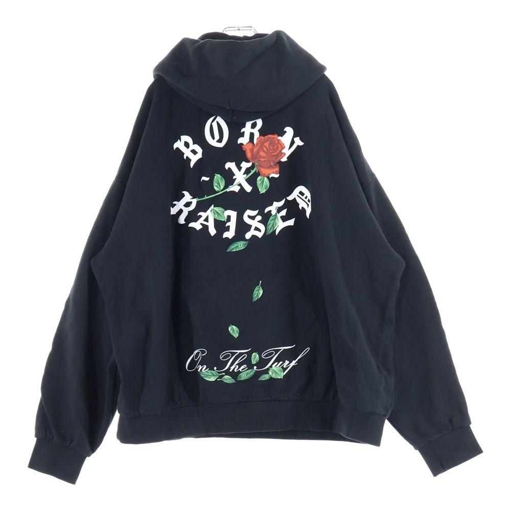 BORN X RAISED ボーンアンドレイズド ON THE TURF オンザターフ プルオーバーフーディー スウェット トレーナー ブラック