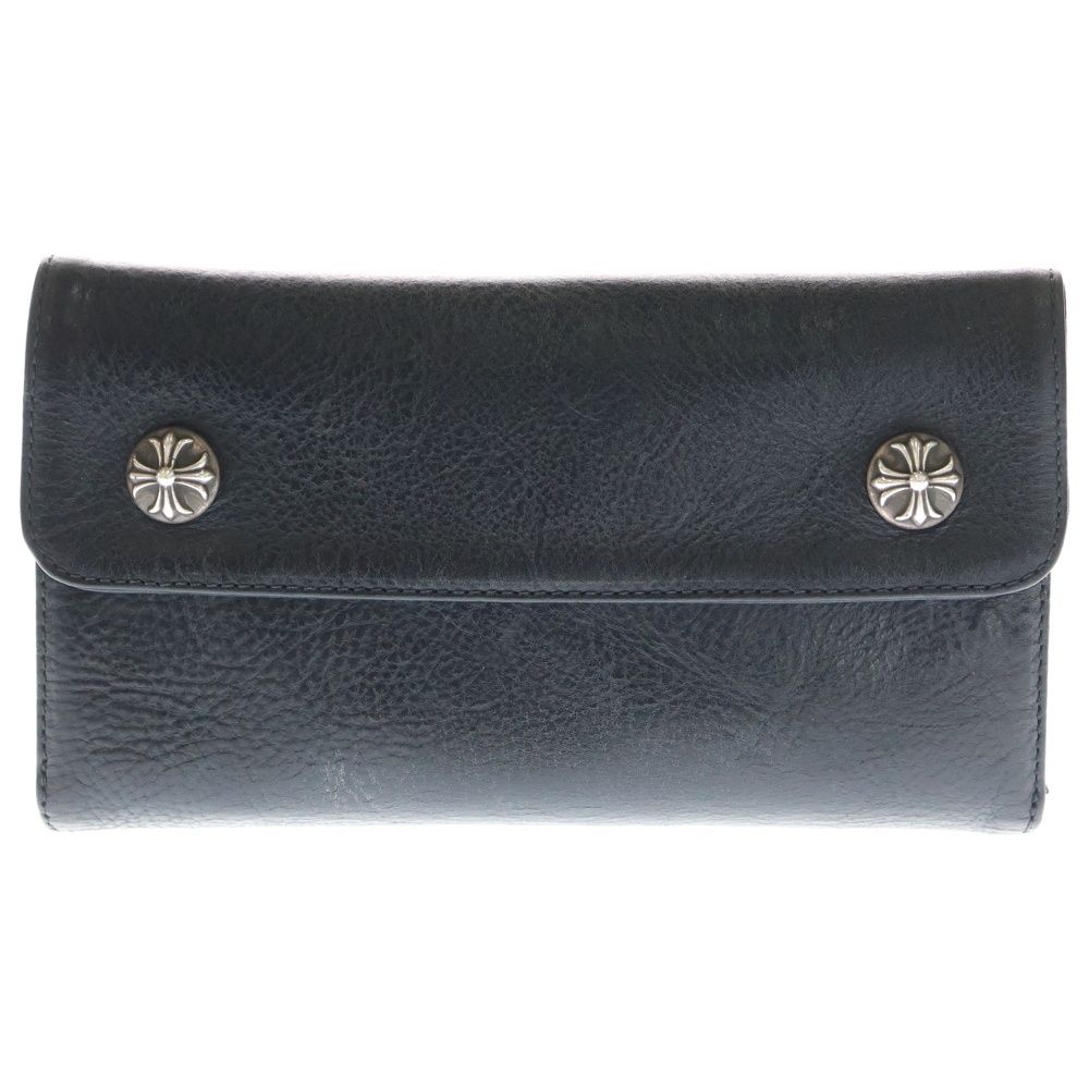 CHROME HEARTS クロムハーツ WAVE ウェーブ レザーウォレット 財布 ブラックBCA 374