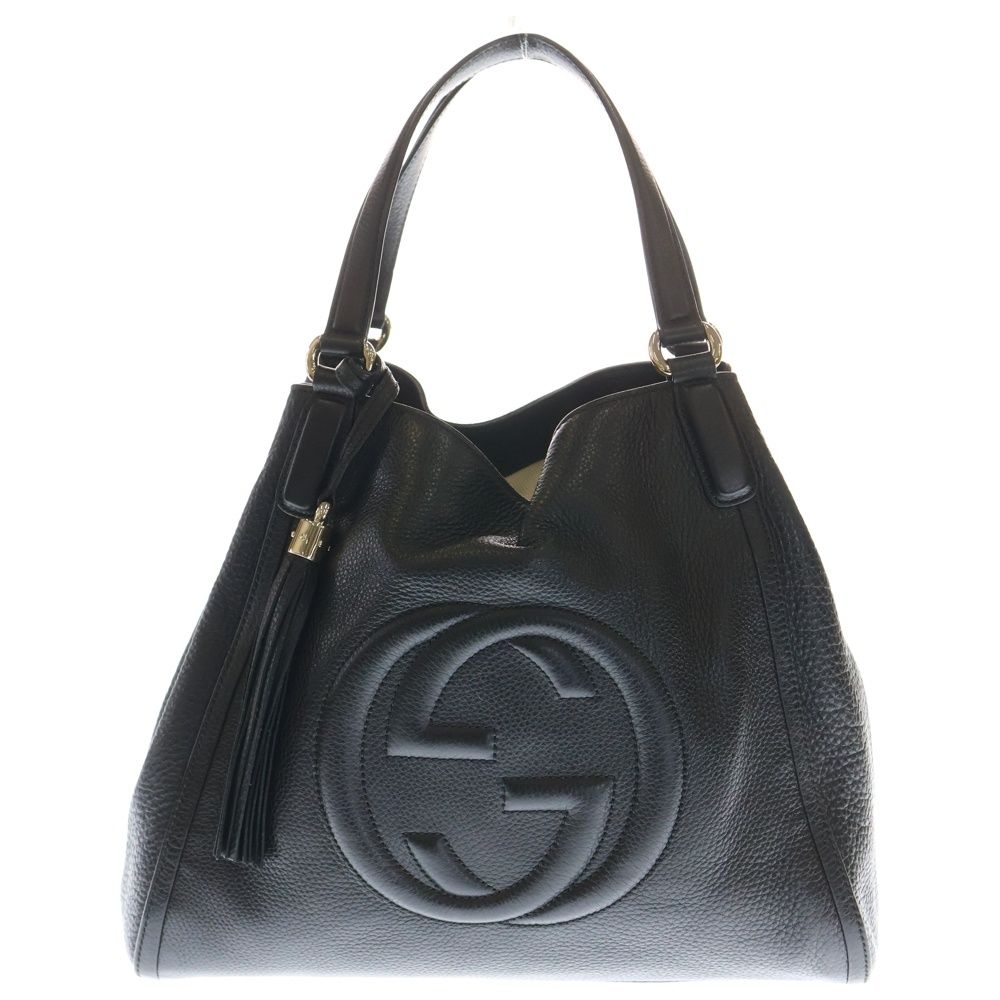 GUCCI グッチ ソーホー インターロッキングG ブラック レザー ハンドバッグ 282309