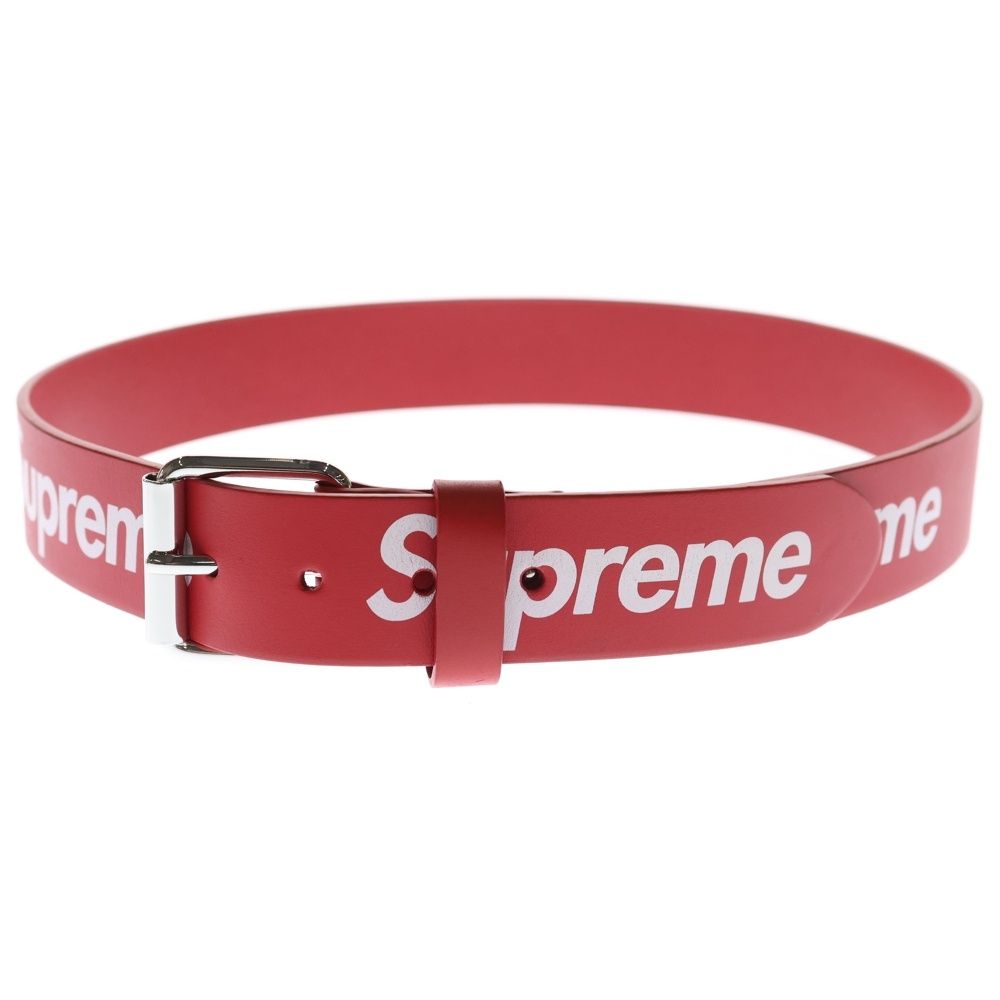SUPREME シュプリーム 22 SS Repeat Leather Belt リピート レザーベルト レッド