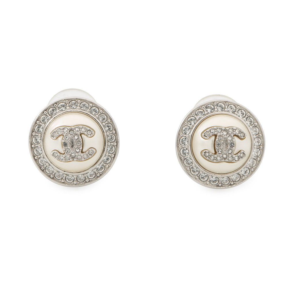 シャネル イヤリング ココマーク ラインストーン フェイクパール B 25 CHANEL アクセサリー
