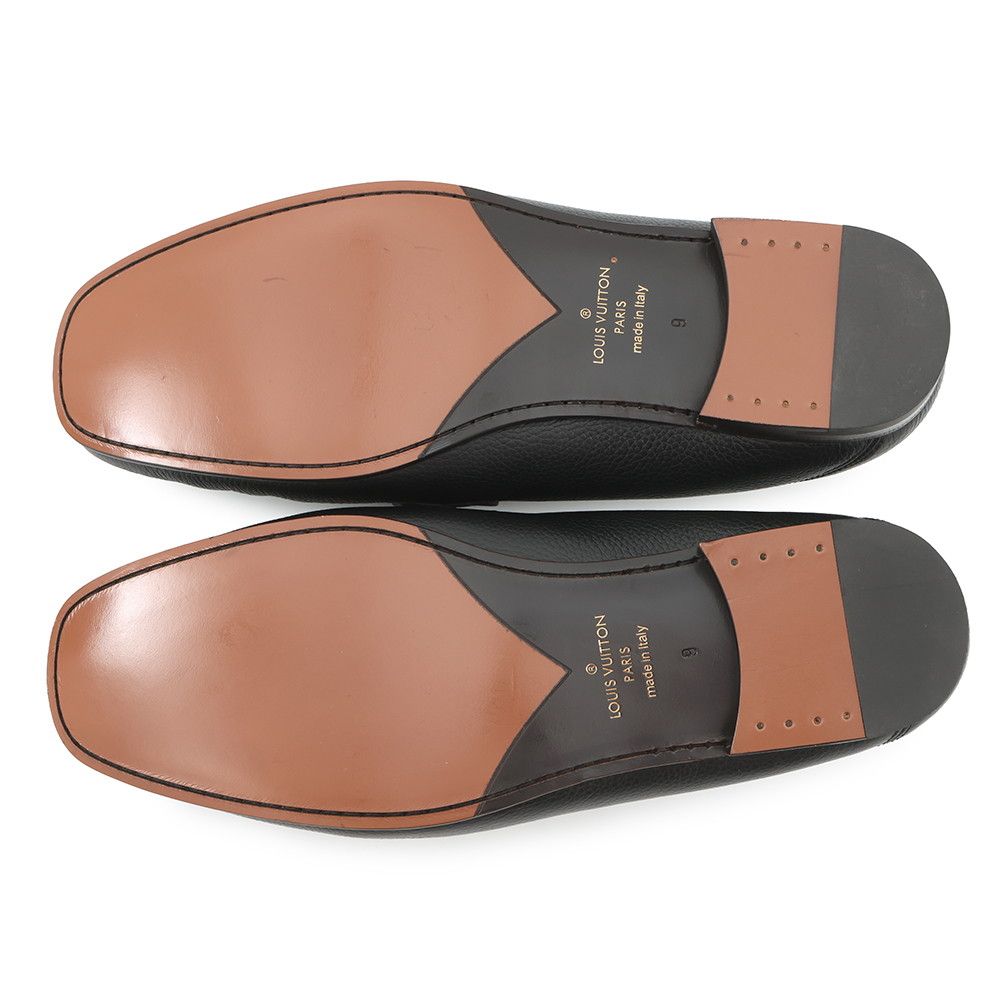 ルイヴィトン ローファー レザー LVロゴ モカシン メンズサイズ9 LOUIS