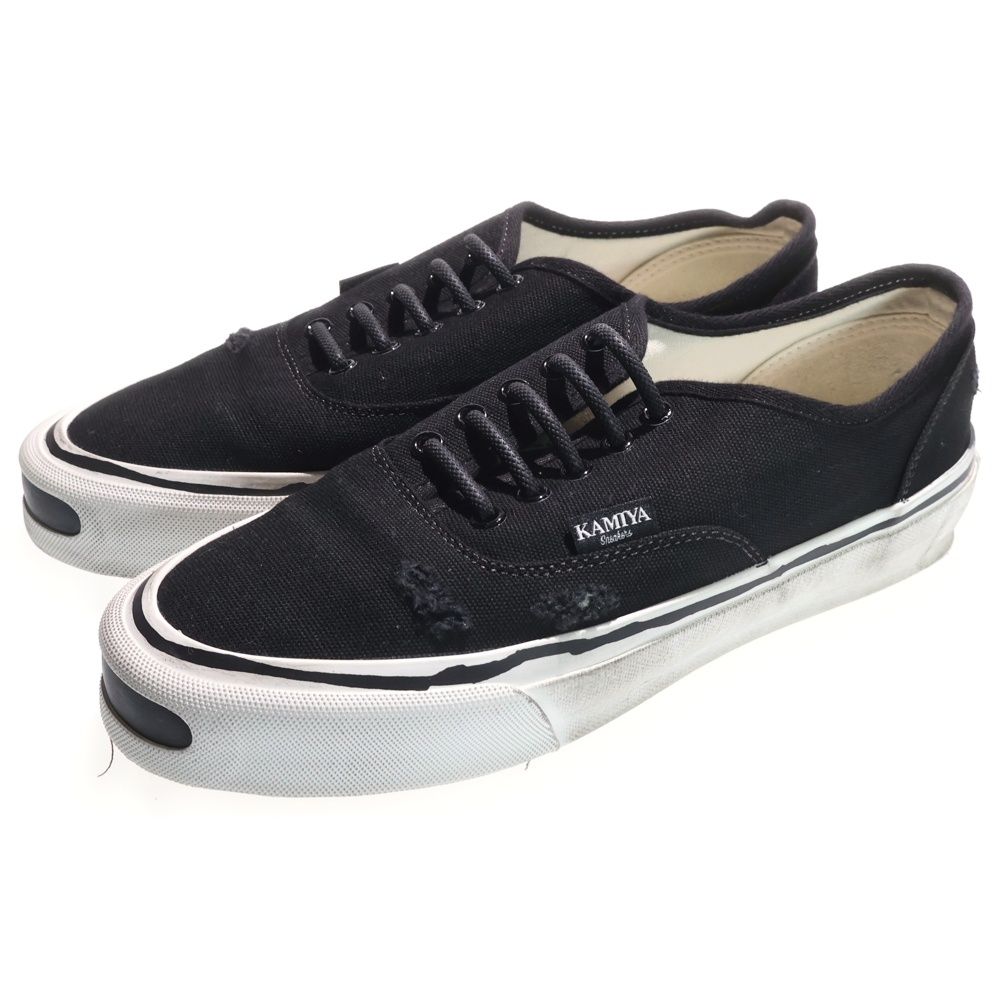 KAMIYA カミヤ Herc Distressed Vulcanized Sneaker ハーク ヴァルカナイズ スニーカー ローカットスニーカー ブラック