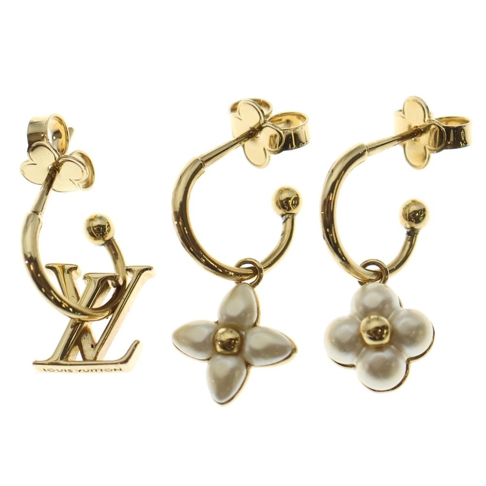 LOUIS VUITTON (ルイヴィトン) LVフローラグラム ピアス パール