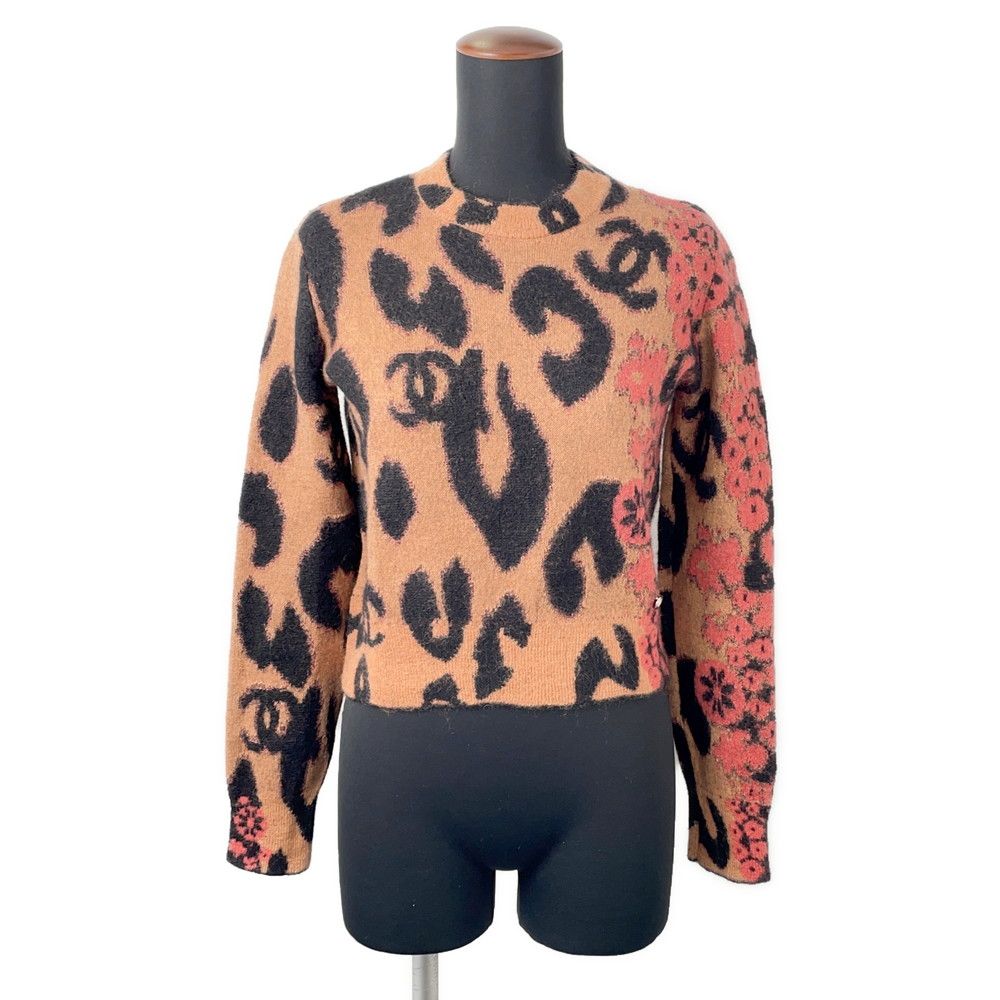 シャネル ニット レオパード セーター カシミア モヘア レディースサイ36 P 75361 CHANEL トップス
