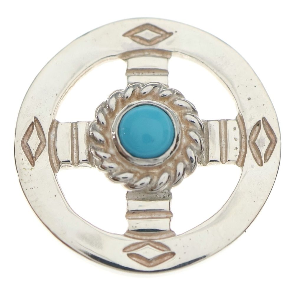 THE SUN ザサン 丸型銀縄ターコイズ メディスンホイール 20 mm シルバー|ライトブルー