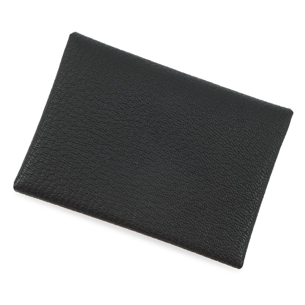 エルメス コインケース カルヴィ デュオ ブラック|シルバー金具 シェブルミゾル W刻印 HERMES 財布 黒