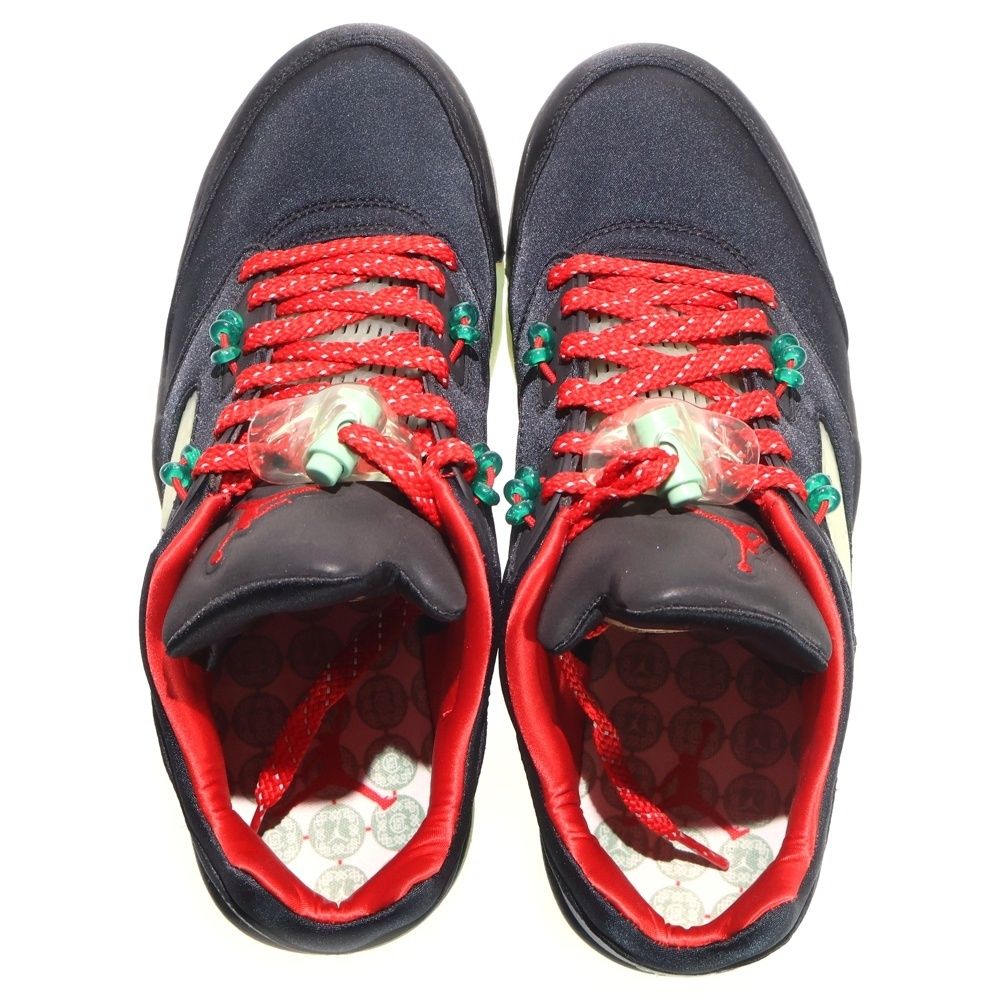  NIKE ナイキ ×CLOT AIR JORDAN 5 RETRO LOW SP DM 4640-036 クロット エアジョーダン ジェイド ローカットスニーカー US 9|27.0 cm ブラック スニーカー 靴