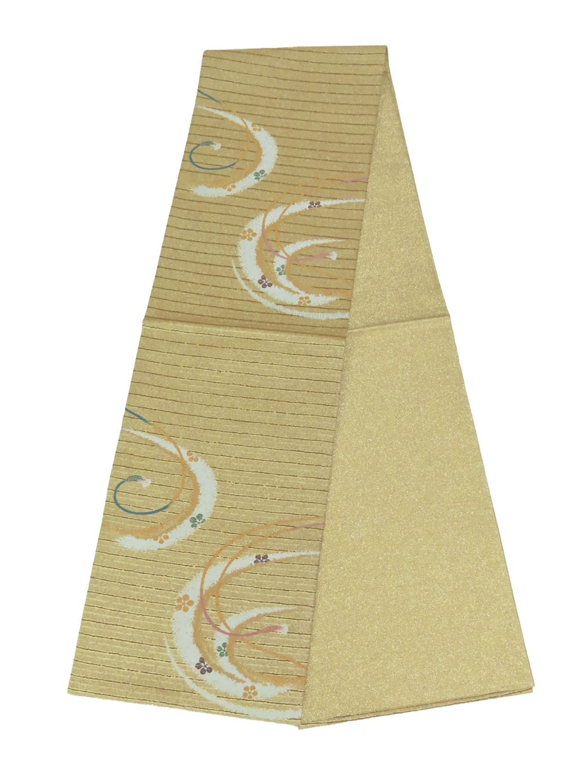 つづれ 袋帯 六通柄 金 420 cm 踊り子 ♥ 仕立て上 b 3613 hryas