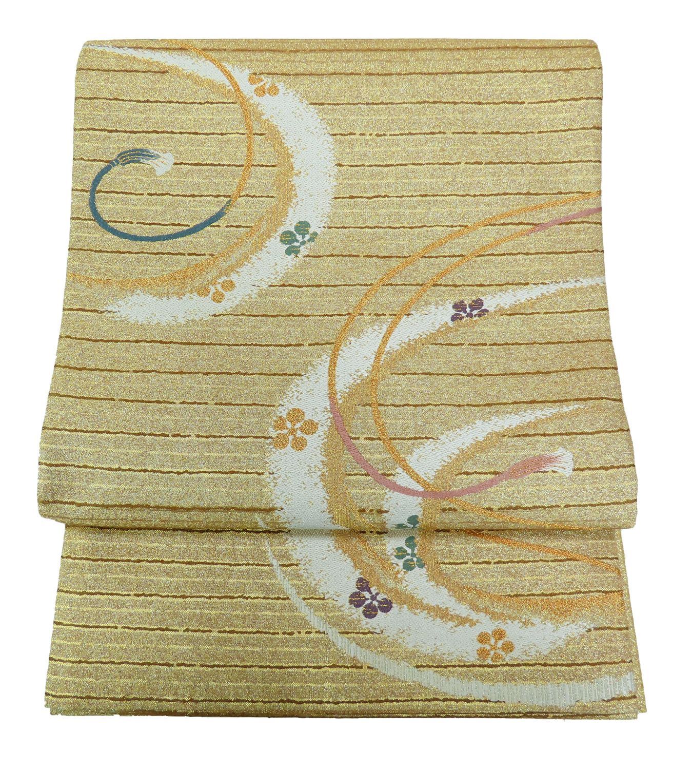 つづれ 袋帯 六通柄 金 420 cm 踊り子 ♥ 仕立て上 b 3613 hryas