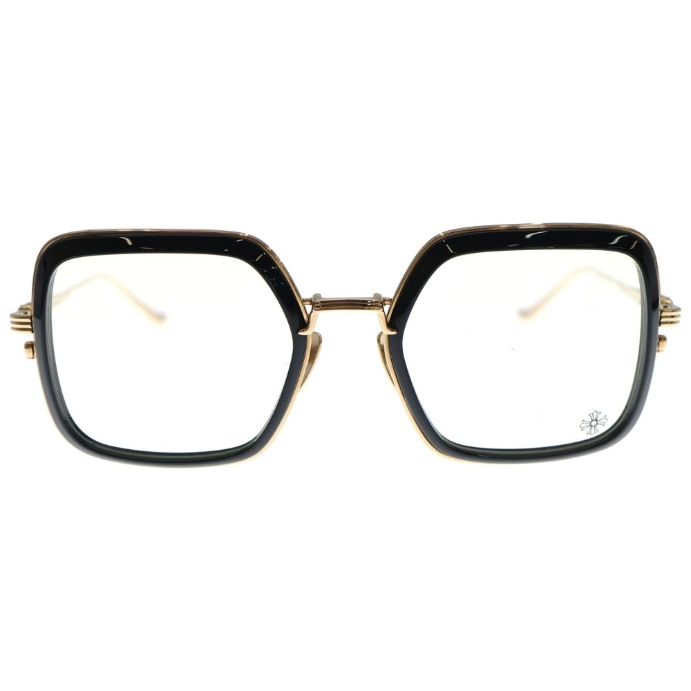 CHROME HEARTS クロムハーツ BLUE JOB スクエアー クロステンプル サングラス メガネ ブラック|シルバー