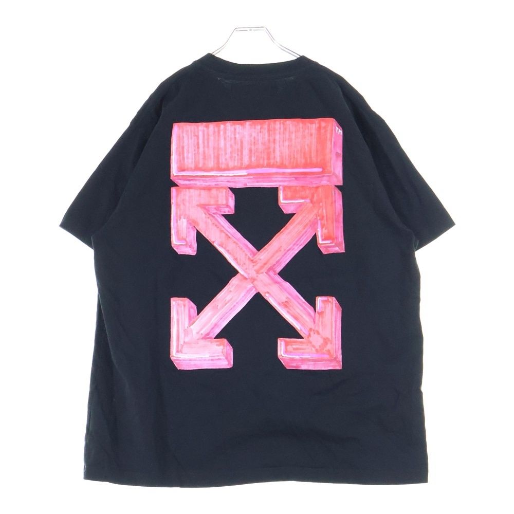 OFF-WHITE オフホワイト 20 AW MARKER S|S OVER TEE バック オーバーサイズ ロゴプリント 半袖 Tシャツ カットソー ブラック