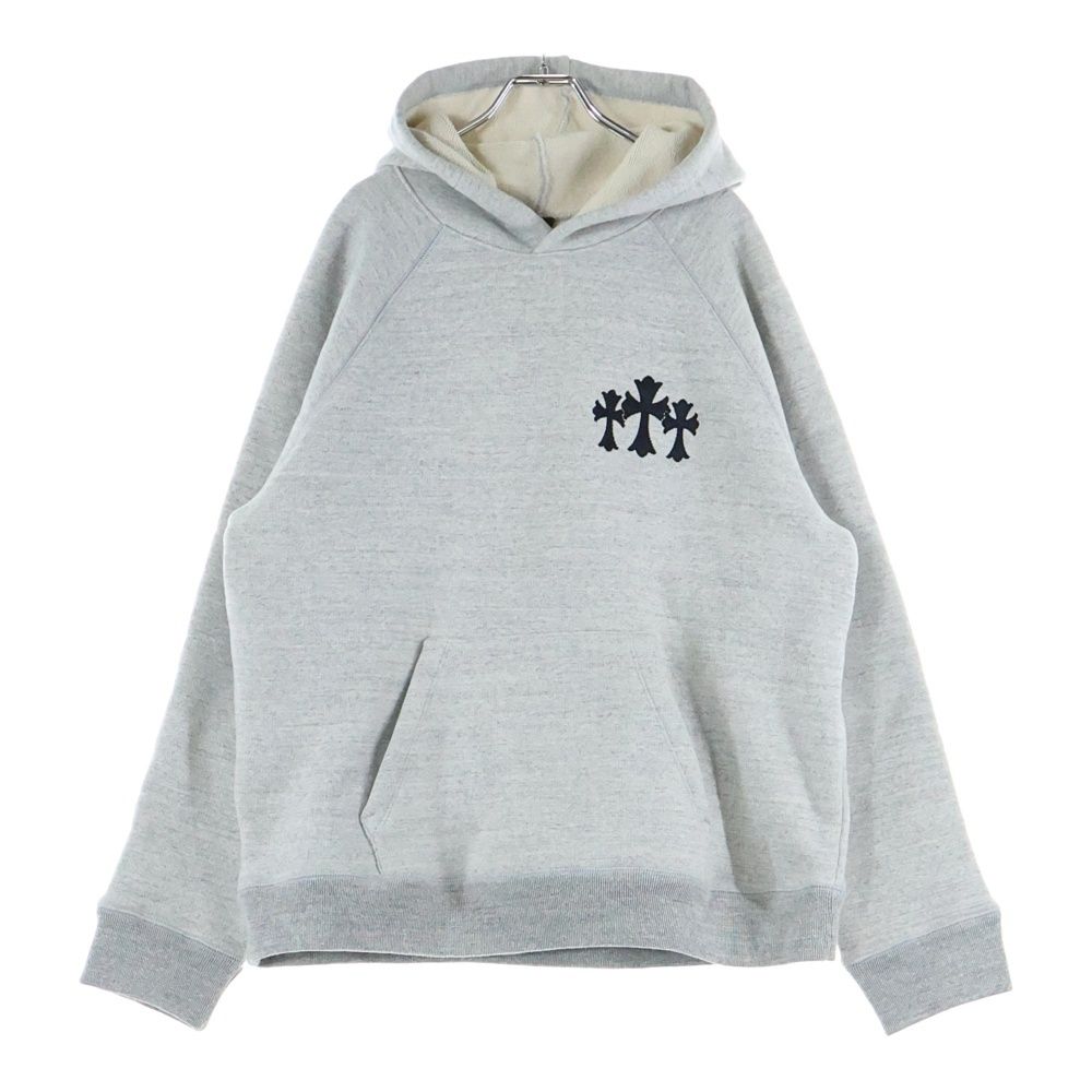 CHROME HEARTS クロムハーツ Y NOT CH LOGO CEMETERY CROSS HOODIE PULLOVER ワイノット セメタリーロゴ クロスパッチ プルオーバーパーカー スウェットパーカー グレー
