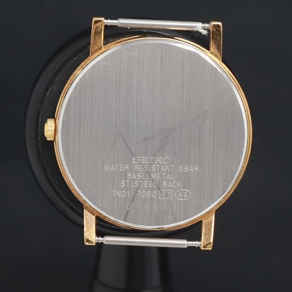 QZ セイコー スピリット 7N01-7060 ゴールド文字盤 レディース腕時計