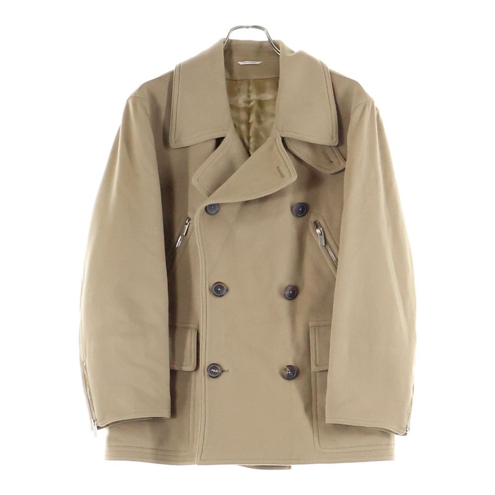 HERMES エルメス ジップポケット カシミヤウール Pコート ベージュ