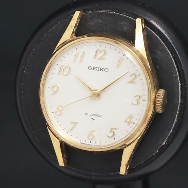 デッドストック品 SEIKO セイコー 1104-0031 手巻き腕時計 セイコー レディース 1104-0031 金メッキ Cal.1104A 21石 OH済 昭和50