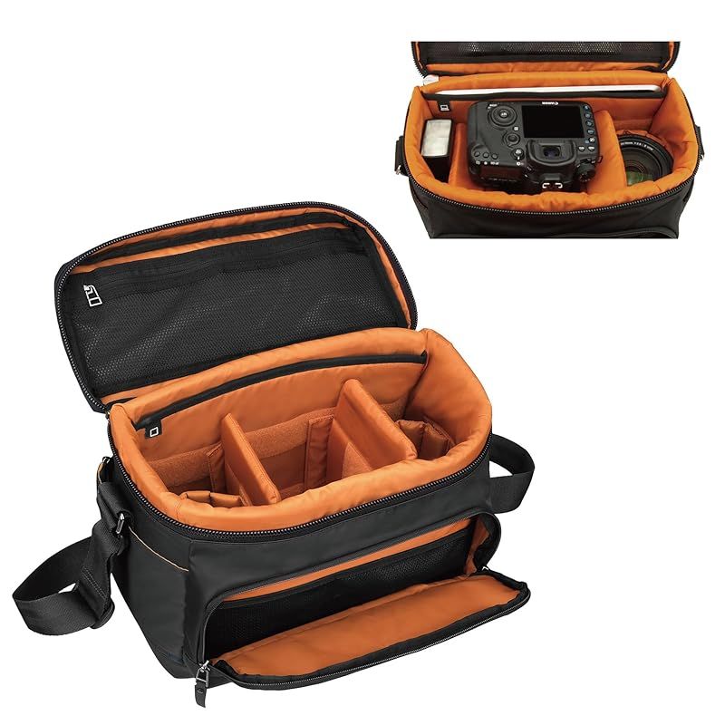 ハクバ HAKUBA カメラバッグ プラスシェル ブロス ショルダーバッグM 8.7 L 水に強い生地 軽量タイプ ブラック SP-BS-SBMBK