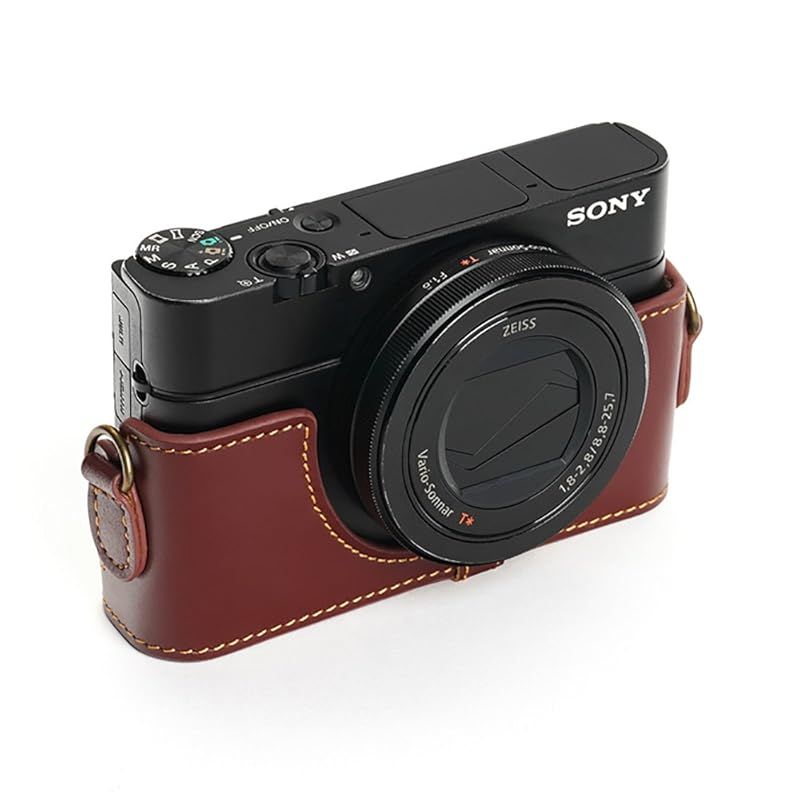 TP Original SONY DSC-RX 100 II|III|IV|V 兼用 ボディーハーフケース ブラウン
