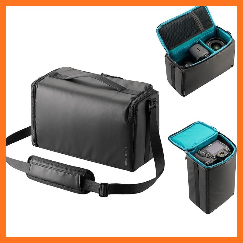 ハクバ HAKUBA カメラバッグ プラスシェル マルチアクセス インナーバッグAZ Lサイズ ブラック 普段使いのリュックやケースに タテヨコ2方向アクセス ショルダーベルト付 YKK製自動ロックファスナー採用 撥水加工 AMZSP-MAIBL