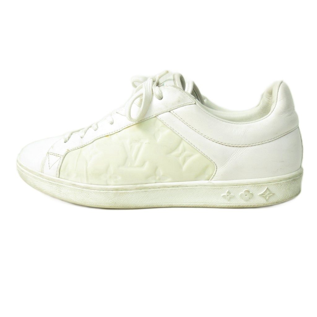ルイヴィトン LOUIS VUITTON ルクセンブルク モノグラム スニーカー レザー ローカット 白 ホワイト MS 1200 5.5 約25.5 cm BO 88