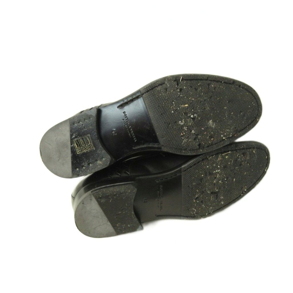  ボッテガヴェネタ BOTTEGA VENETA イントレチャート ビジネスシューズ レザー 黒 ブラック 42 約26.5 cm IBO 88 ドレス ビジネスシューズ ブーツ 革靴