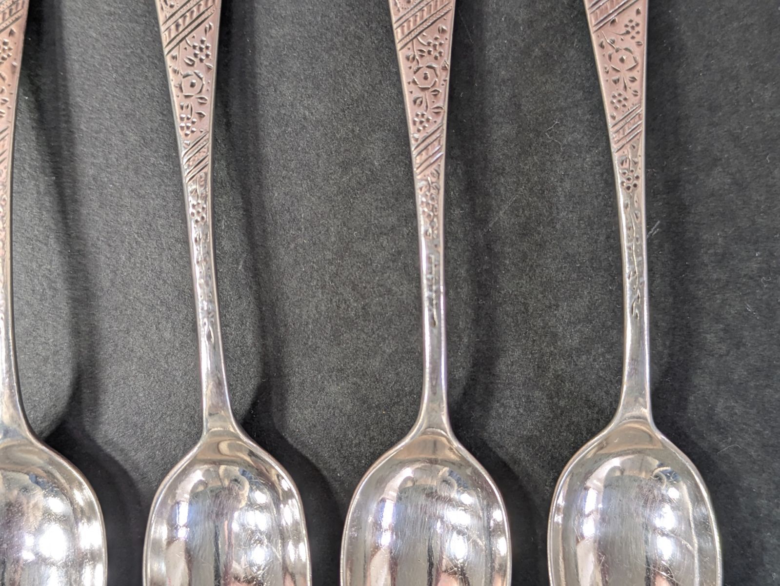  スターリングシルバー イギリス シェフィールド1905年製 ティースプーン 5本セット スプーン カトラリー(スプーン等)