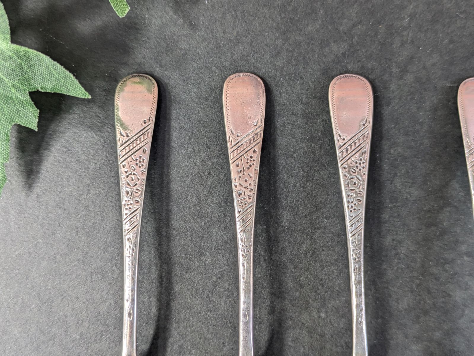 スターリングシルバー イギリス シェフィールド1905年製 ティースプーン 5本セット