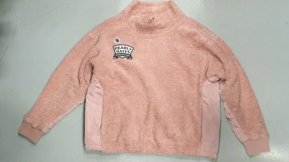 パーリーゲイツ ピンク フリース ハーフネック プルオーバー 2サイズ