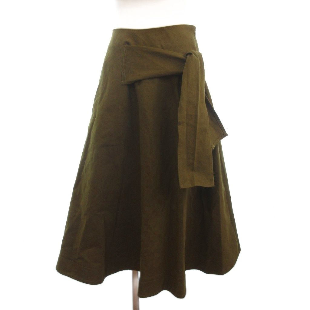 スタジオニコルソン STUDIO ロングスカート リボン コットン ベージュ 0 TC