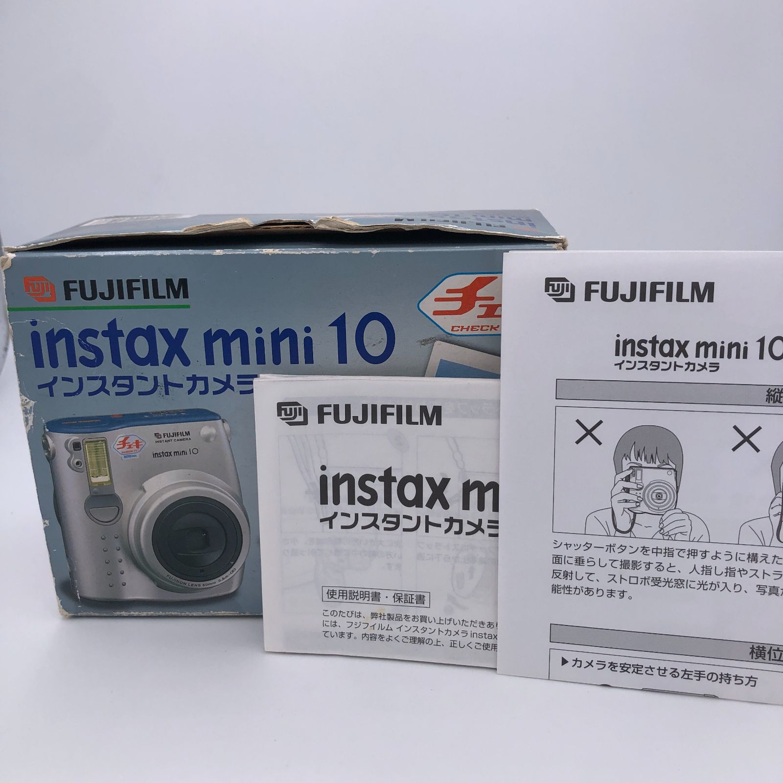 【通電確認済み】FUJI FILM チェキ instax mini 10 FUJIFILM 富士フイルム】 instax mini 10 チェキ 美品 通電・ズーム