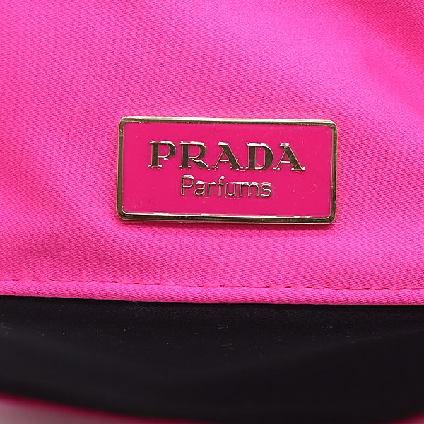 良品 プラダ パルファム ピンクカラー ナイロン 巾着ポーチ ブランド