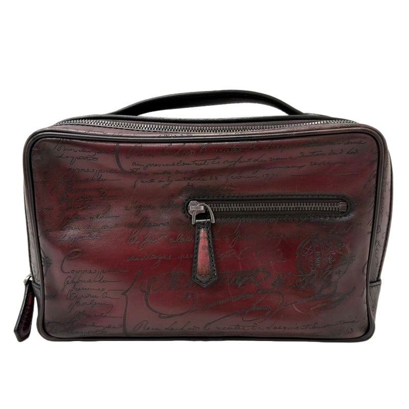 BERLUTI ベルルッティ カリグラフィ フォーミュラ1002 レッド 本革 レザー セカンドバッグ メンズ