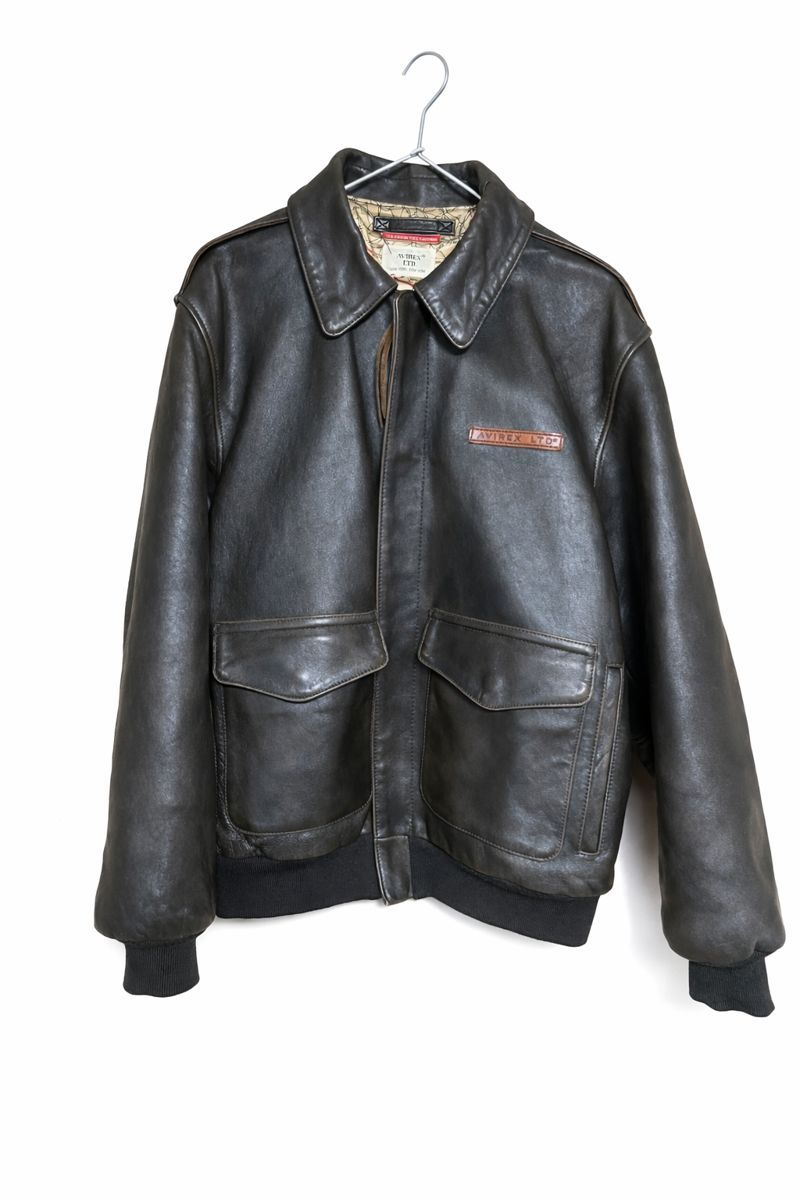 極美品】 AVIREX グレンミラー レザージャケット ブラウン ラムレザー