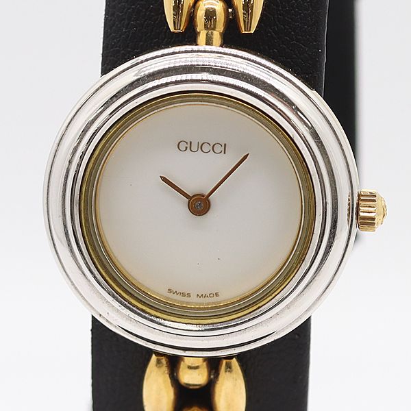 [稼働/新品電池]グッチ チェンジベゼル 11/12.2 QZ レディース 稼働 グッチ チェンジベゼル 11/12.2 QZ ホワイト文字盤 レディース