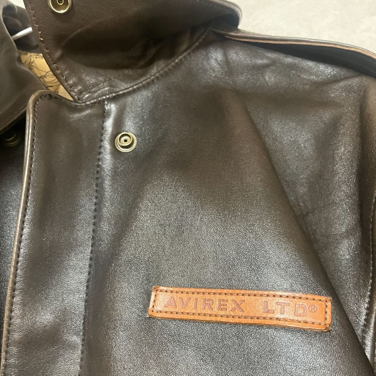 シュウ様用】AVIREX グレンミラー レザージャケット ブラウン
