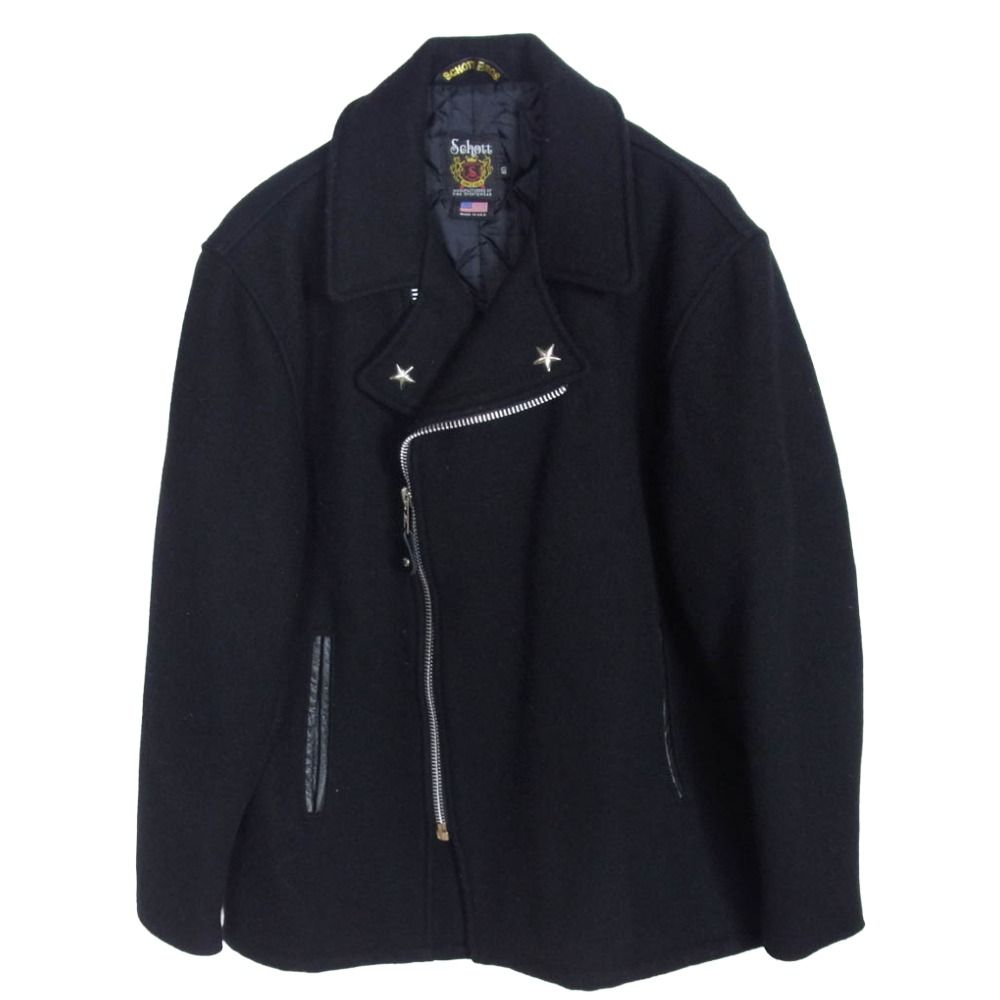 schott ショット 766US MELTON ZIP UP P-COAT ワンスター ダブル