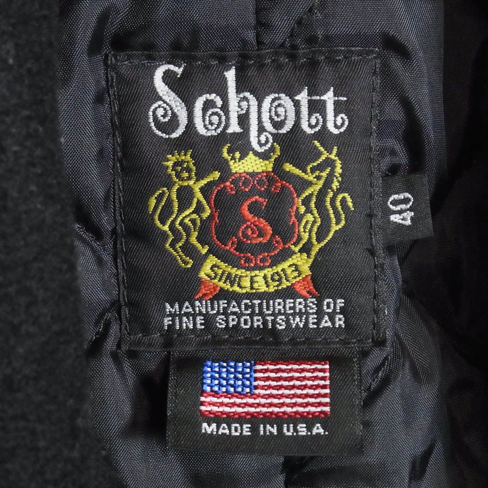 shott ワンスター　メルトン　ライダース　ピーコート ショット Schott 766US MELTON ZIP UP P－COAT/メルトン ジップアップ